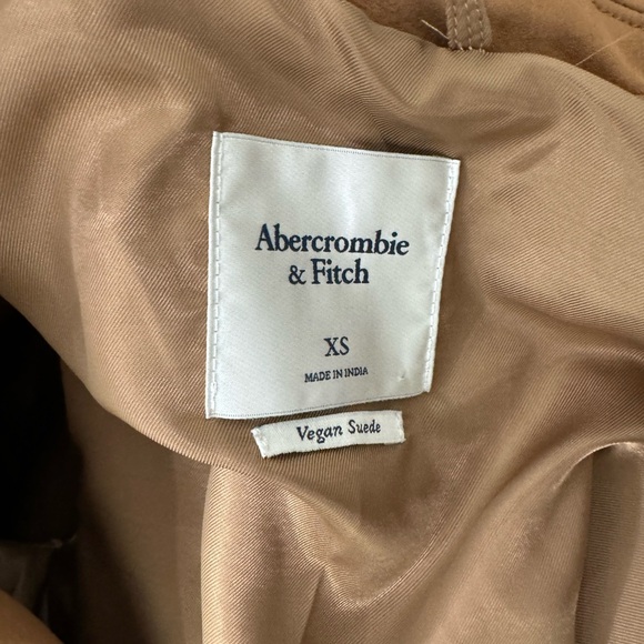 EUC Abercrombie & Fitch Vegan Suede Button-Through Jacket Size XS Brown - Picture 12 of 13